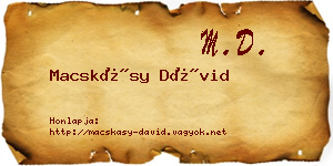 Macskásy Dávid névjegykártya