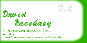 david macskasy business card