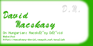 david macskasy business card